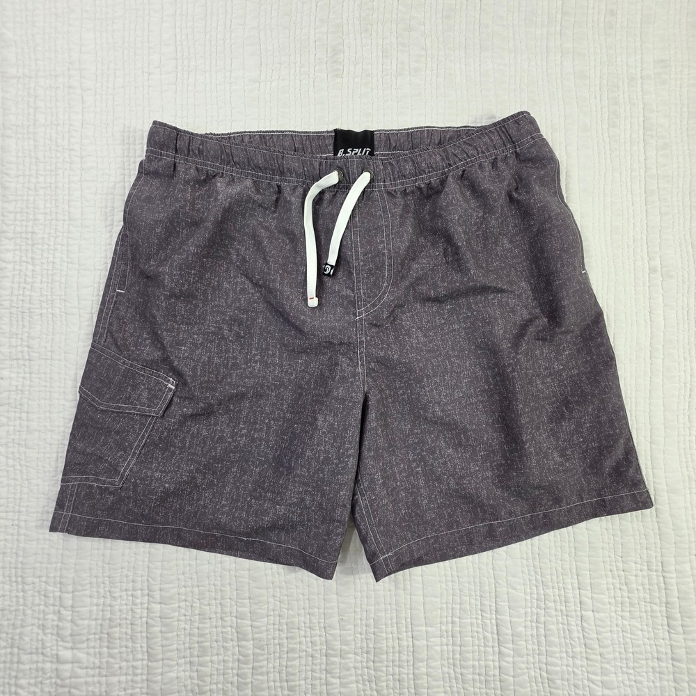 Banana Split Mens XL Board Shorts Grey Heather Cargo Swim Trunks‎ Mesh Lining
